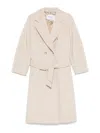 Max Mara Wool Double-breasted Coat In Light Beige