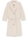 Max Mara Wool Double-breasted Coat In Nude & Neutrals
