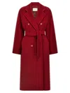 Max Mara Ticino Beaver Double Breasted Coat In Red