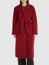Max Mara Ticino Beaver Double Breasted Coat In Red