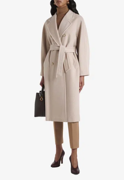 Max Mara Ticino Double-breasted Coat In Sand