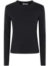 Max Mara Long-sleeve Round-neck Sweater In Black