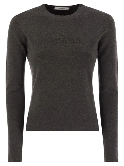 Max Mara Ticino Viscose And Wool Yarn Sweater In Gray