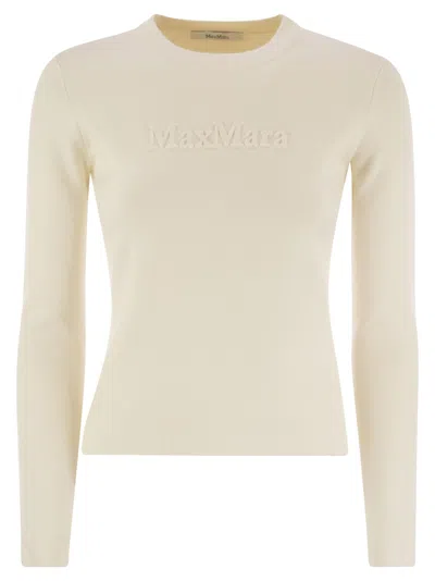Max Mara Ticino Viscose And Wool Yarn Sweater In Neutral