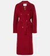 Max Mara Ticino Beaver Double Breasted Coat In Red