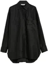 Max Mara Pocketed Hem Long Sleeve Top In Black