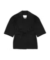 Max Mara Tie A Belt Overcoat In Black