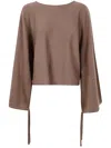 Max Mara Tie Accent Sweatshirt In Brown