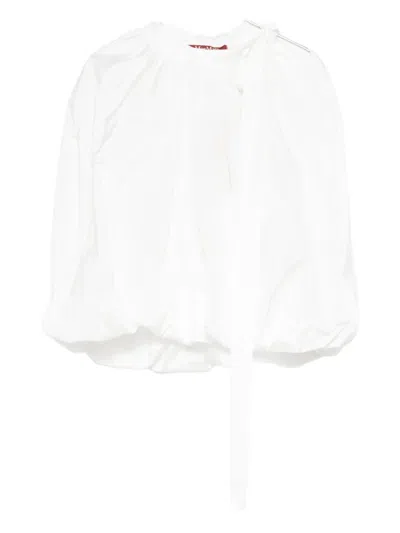 Max Mara Tie-detail Blouse In White