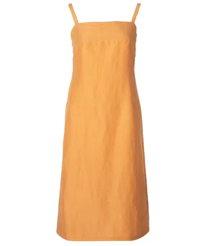 Max Mara Tie Detail Open Back Midi Dress In Orange