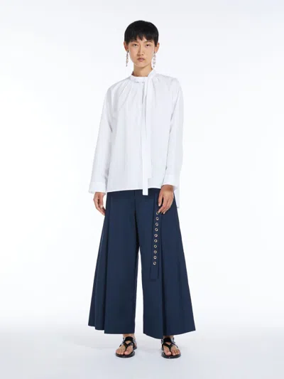 Max Mara Tie-detail Poplin Shirt In White