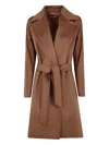 Max Mara Cles Belted Wool-blend Coat In Brown
