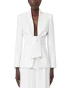 Max Mara Ghiotto Open-front Blazer With Knotted Sashes In White