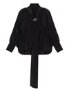 Max Mara Leonidia Long Sleeved Blouse In Black