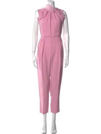 Pre-owned Max Mara Tie Neck Jumpsuit W/ Tags In Pink