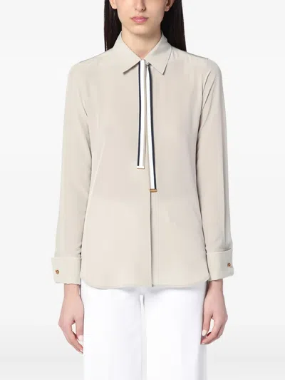 Max Mara Tie-neck Long-sleeve Shirt