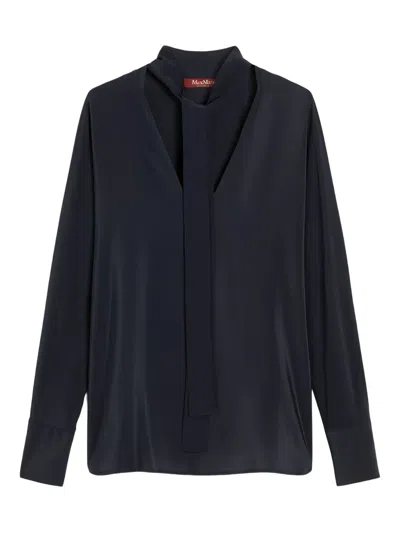 Max Mara Studio Caco Shirt Navy In Blue