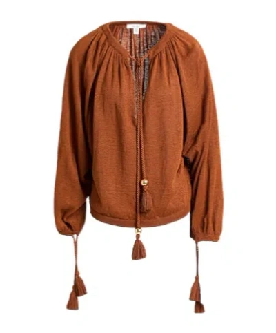 Max Mara Tie Shirt In Brown