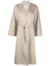 Max Mara Tie-waist Cashmere Coat In Neutral