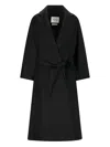 Max Mara Tie-waist Coat In Black