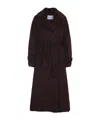 Max Mara Long Notched Lapel Coat With Side Pockets In Brown