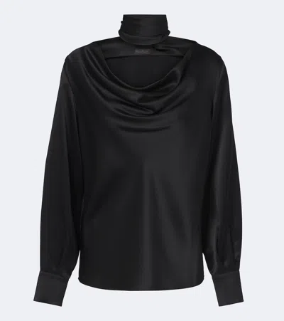 Max Mara Tie-detail Silk Blouse In Multi
