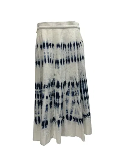 Pre-owned Max Mara Tie-dye Midi Skirt In Neutral
