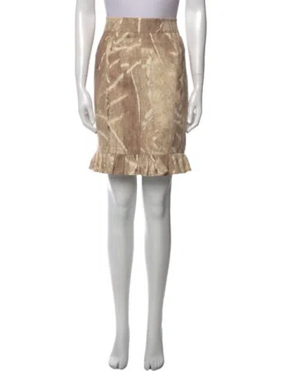 Pre-owned Max Mara Tie-dye Print Knee-length Skirt In Neutral