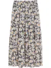 Max Mara Tiered Maxi Skirt With Daisy Print In Black