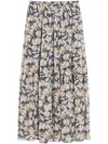 Max Mara Tiered Maxi Skirt With Daisy Print In Multi