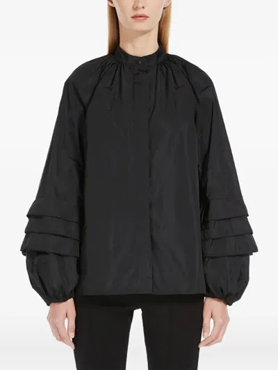 Max Mara Tiered-sleeve Blouse In Black