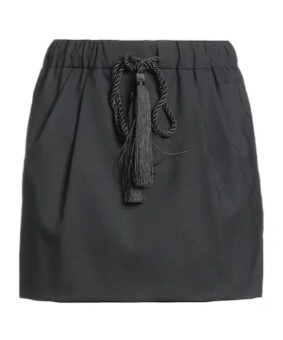 Max Mara Tie-waist Mini Skirt In Gray