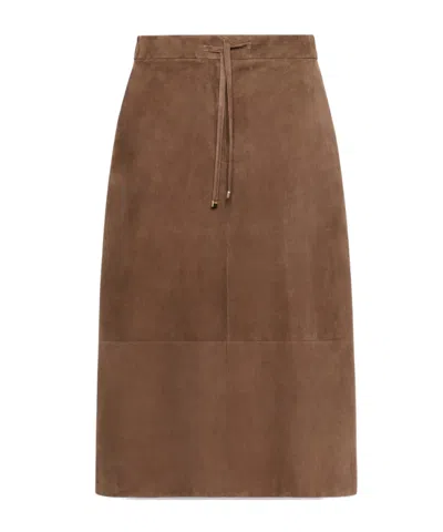 Max Mara Tie-waist Skirt In Brown