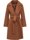 Max Mara Tan Mstdravenna Belted Wrap Coat In 褐色