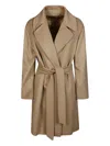 Max Mara Tigre Belted Coat In Neutral