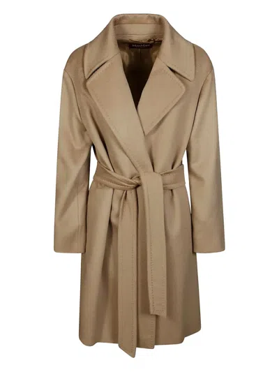 Max Mara Tigre Belted Coat In Neutral