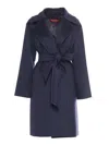 Max Mara Newmang Navy Coat In Blue