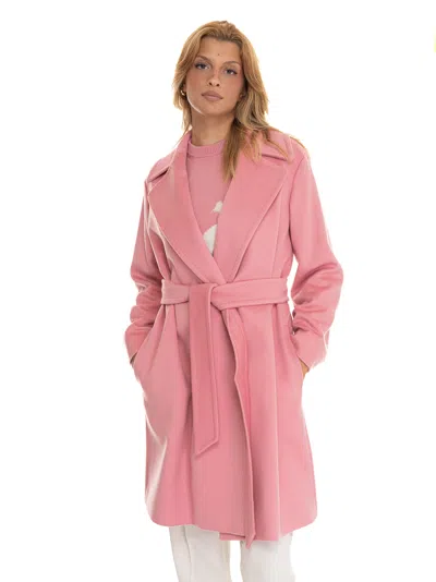 Max Mara Tigre Woolen Coat In Pink
