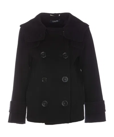 Max Mara Time Wool Double-breasted Jacket In Black
