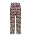Max Mara Floral Bow Detail High Waist Trousers In Brown