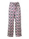 Max Mara Floral Bow Detail High Waist Trousers In Gray
