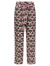 Max Mara Floral Bow Detail High Waist Trousers In Purple