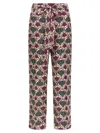 Max Mara Floral Bow Detail High Waist Trousers In Purple