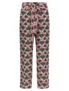Max Mara Floral Bow Detail High Waist Trousers In Purple