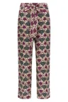 Max Mara Floral Bow Detail High Waist Trousers In Purple
