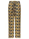 Max Mara Silk Printed Wide-leg Trousers In Yellow