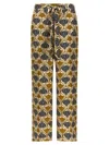 Max Mara Silk Printed Wide-leg Trousers In Yellow
