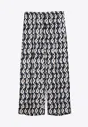 Max Mara Printed Silk Trousers In Blue