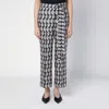 Max Mara Timeless All Over Printed Silk Trousers In Blue