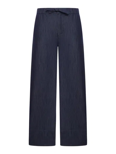 Max Mara Timeless Denim Jogging Pants In Blue